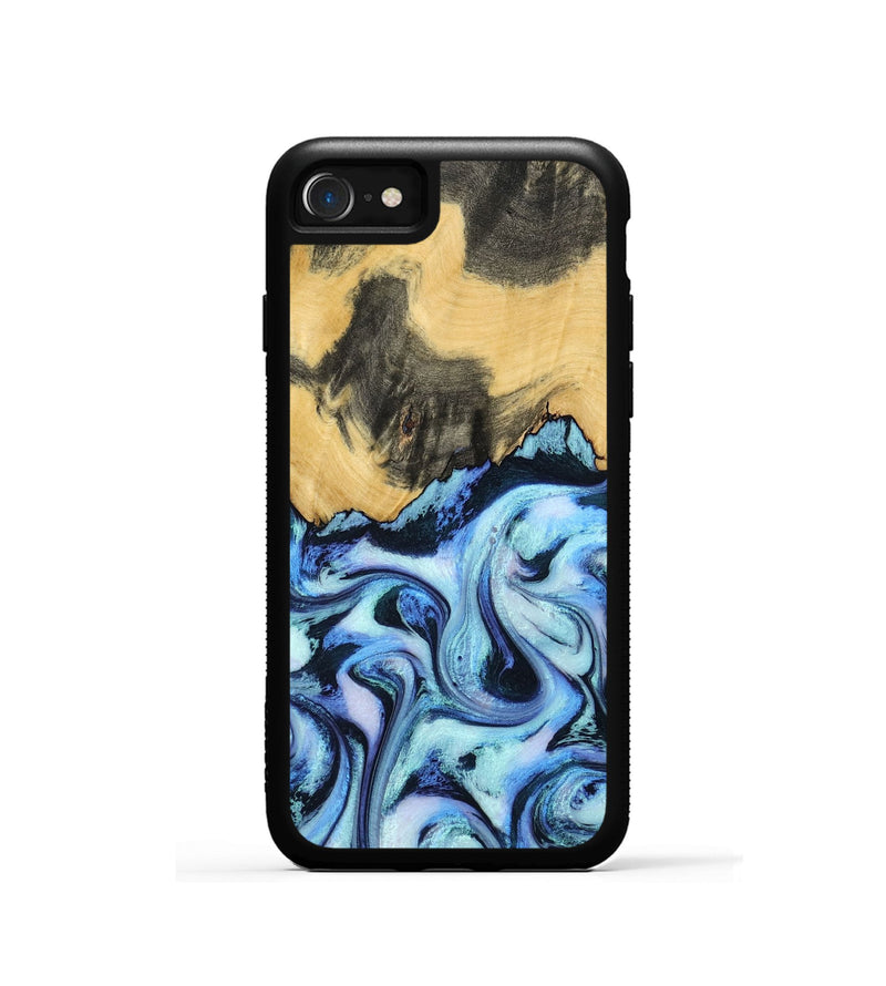 iPhone SE Wood Phone Case - Tristin (Blue, 801097)