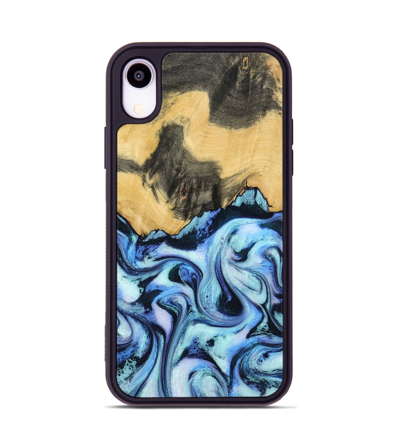 iPhone Xr Wood Phone Case - Tristin (Blue, 801097)