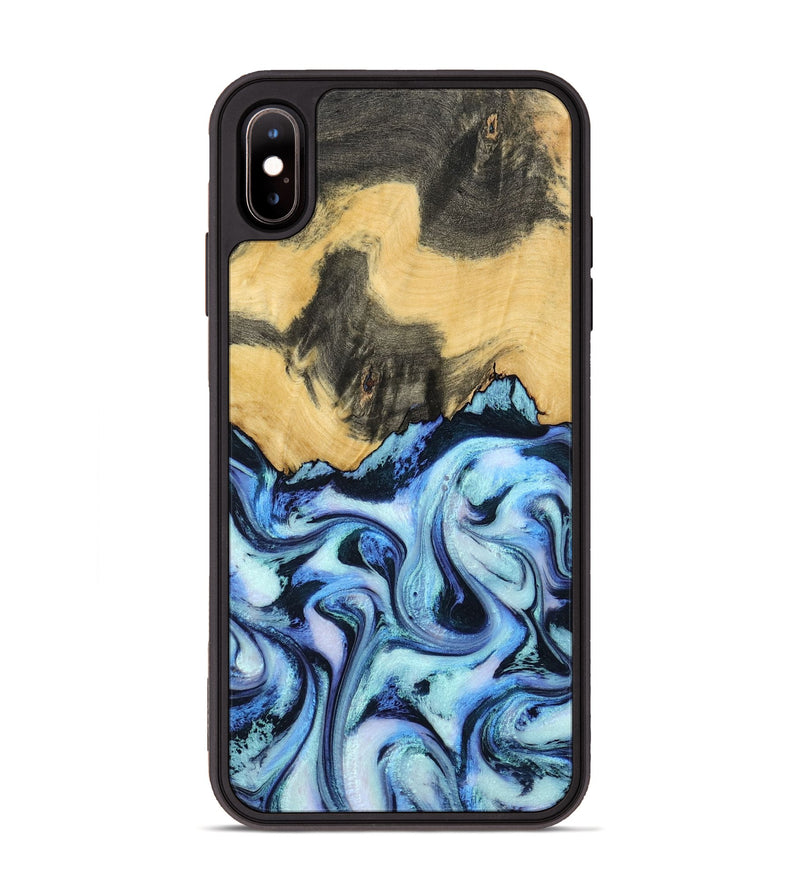iPhone Xs Max Wood Phone Case - Tristin (Blue, 801097)
