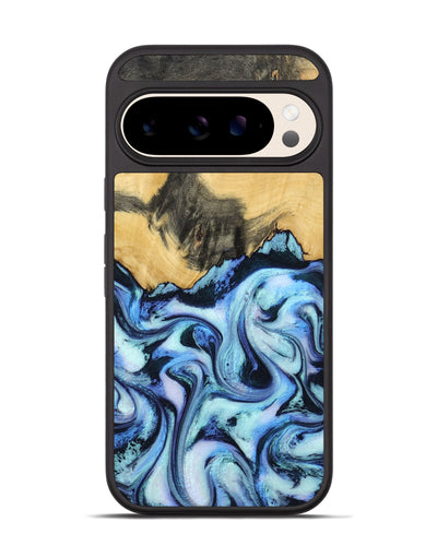 Pixel 10 Wood Phone Case - Tristin (Blue, 801097)