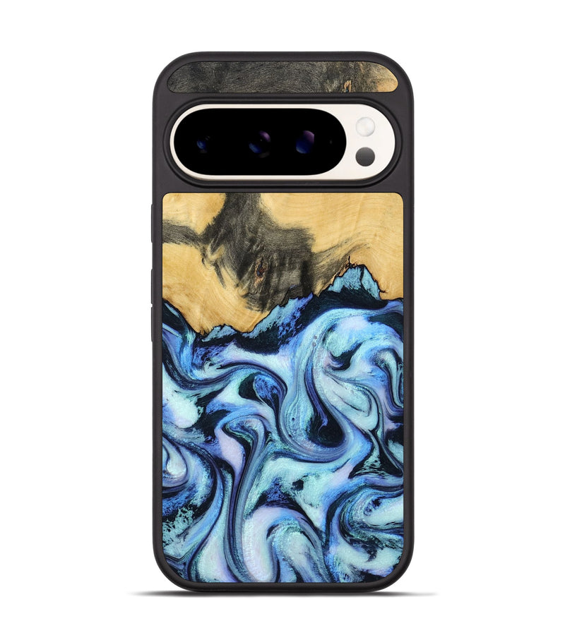 Pixel 9 Pro Wood Phone Case - Tristin (Blue, 801097)