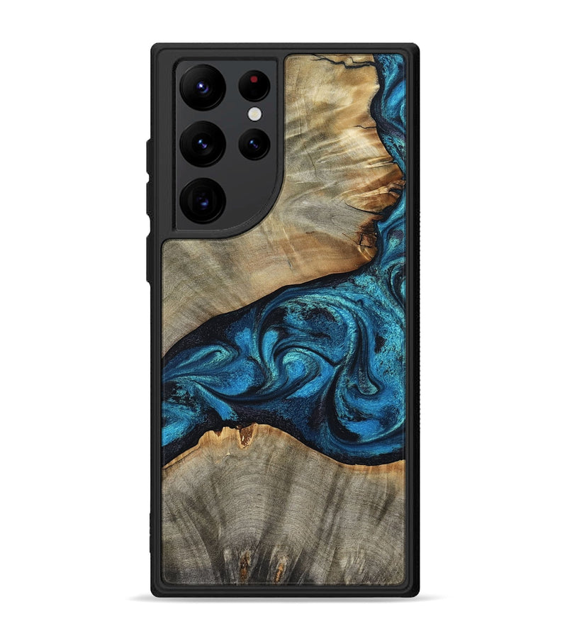 Galaxy S22 Ultra Wood Phone Case - Layne (Blue, 801098)