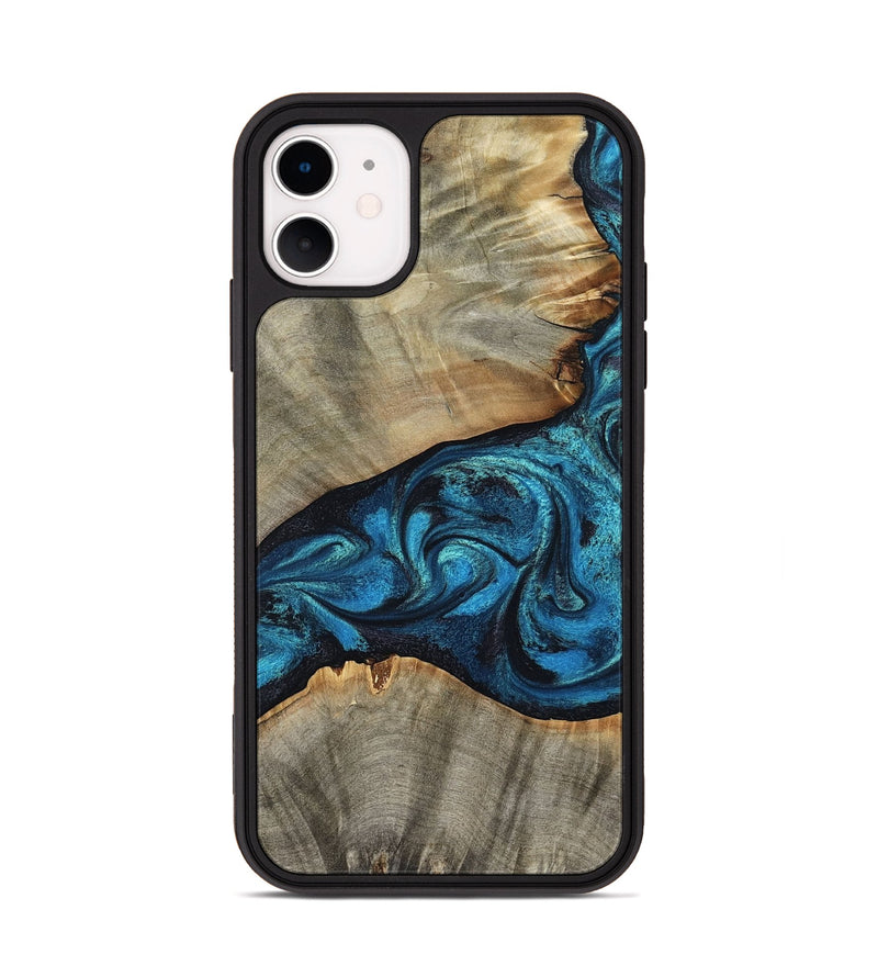 iPhone 11 Wood Phone Case - Layne (Blue, 801098)