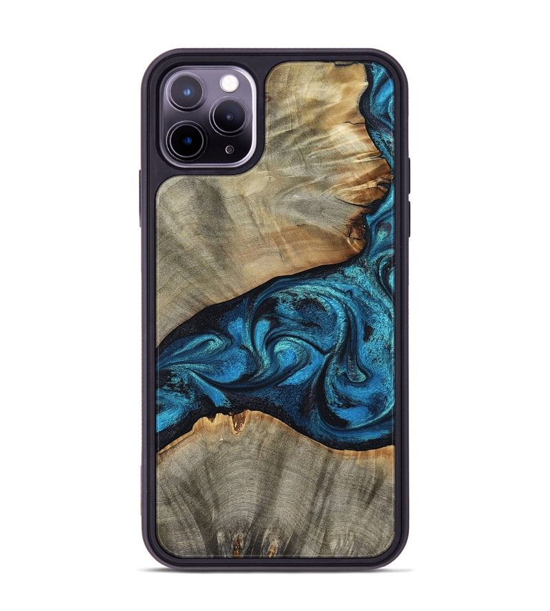 iPhone 11 Pro Max Wood Phone Case - Layne (Blue, 801098)