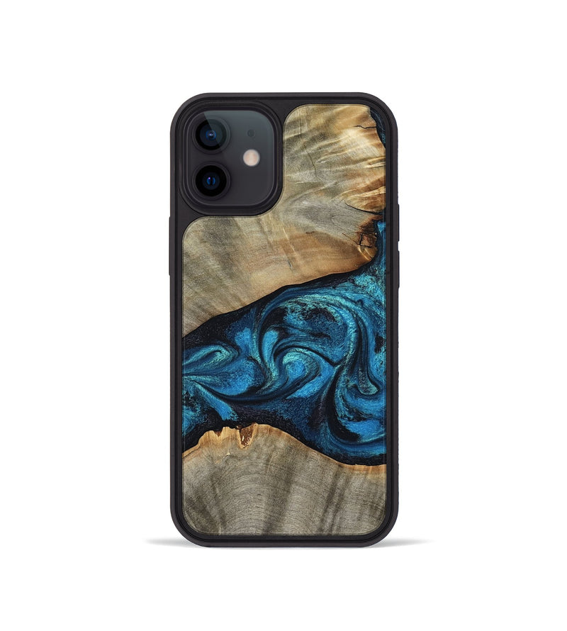 iPhone 12 mini Wood Phone Case - Layne (Blue, 801098)