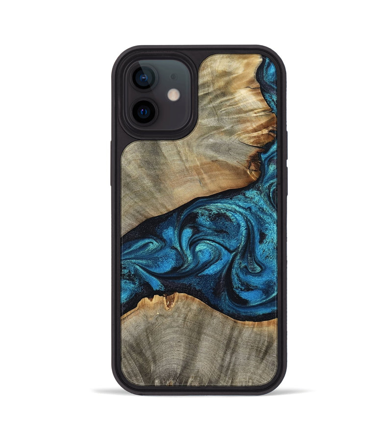 iPhone 12 Wood Phone Case - Layne (Blue, 801098)