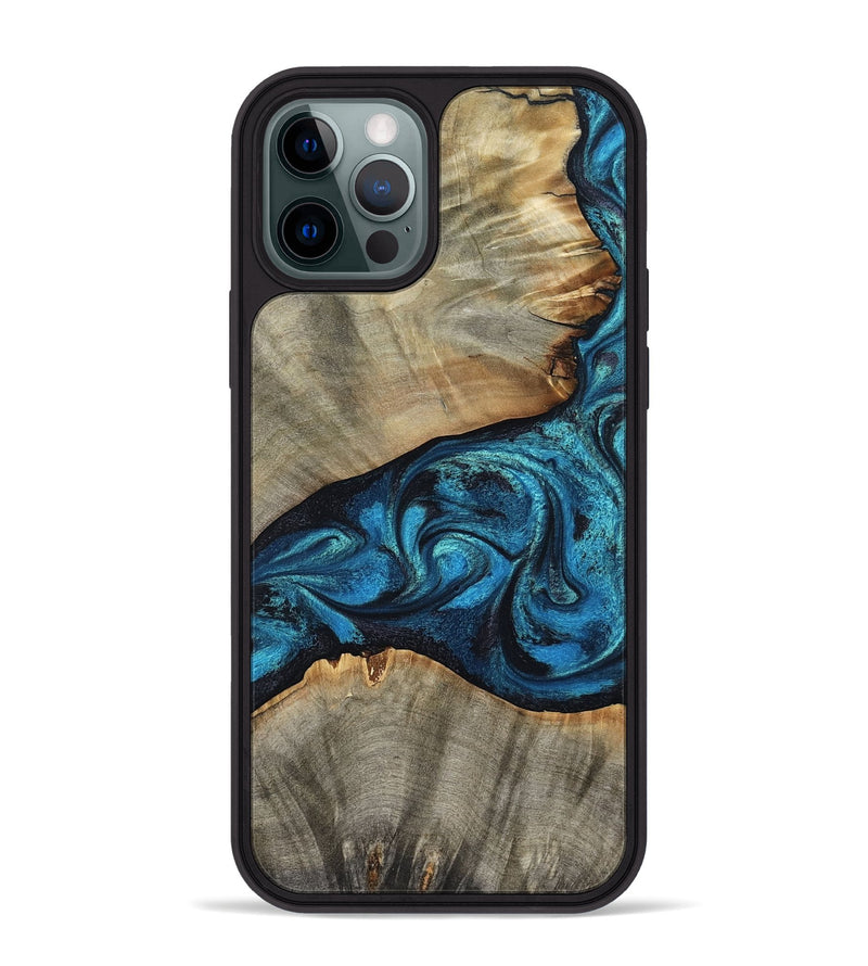 iPhone 12 Pro Max Wood Phone Case - Layne (Blue, 801098)