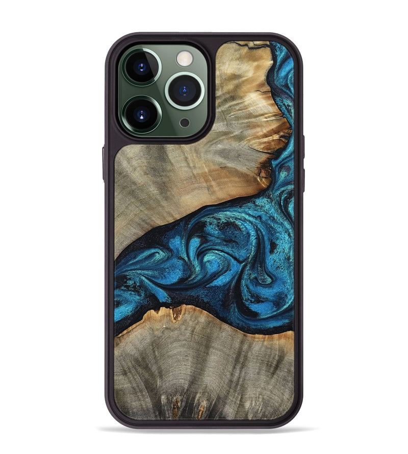 iPhone 13 Pro Max Wood Phone Case - Layne (Blue, 801098)