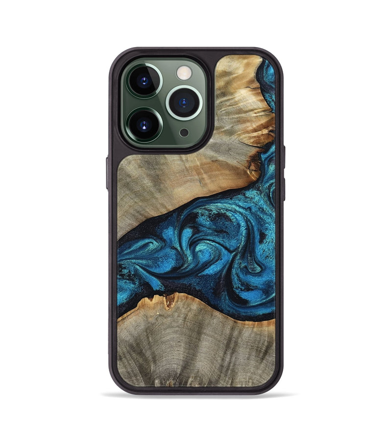 iPhone 13 Pro Wood Phone Case - Layne (Blue, 801098)