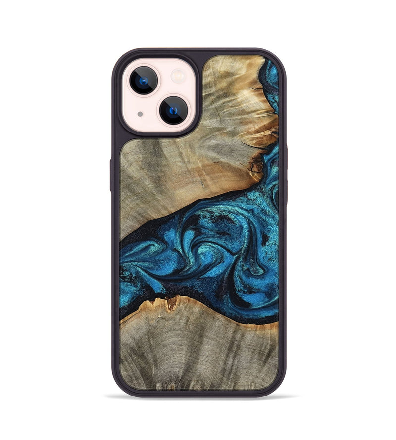 iPhone 14 Wood Phone Case - Layne (Blue, 801098)