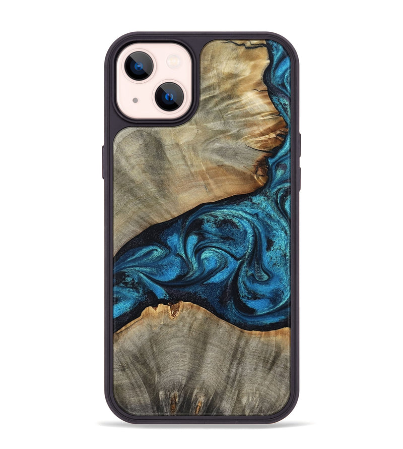 iPhone 14 Plus Wood Phone Case - Layne (Blue, 801098)
