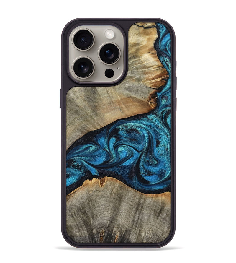 iPhone 15 Pro Max Wood Phone Case - Layne (Blue, 801098)