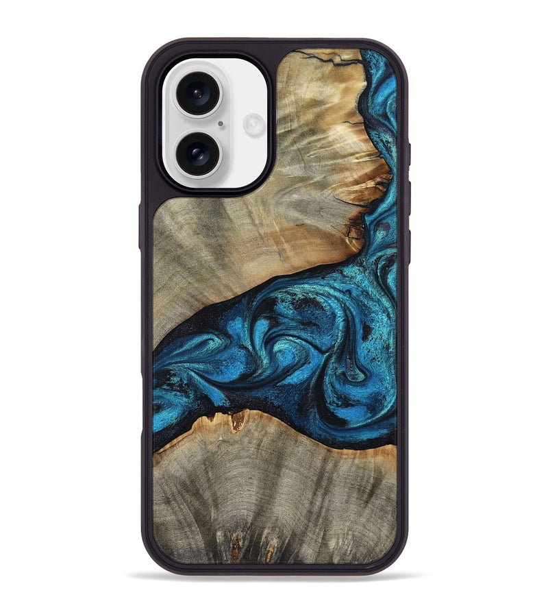 iPhone 16 Plus Wood Phone Case - Layne (Blue, 801098)