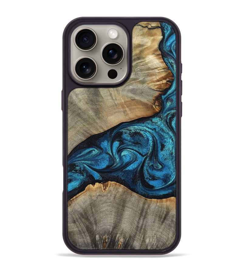 iPhone 16 Pro Max Wood Phone Case - Layne (Blue, 801098)