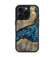 iPhone 16 Pro Wood Phone Case - Layne (Blue, 801098)