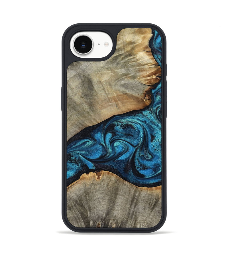 iPhone 16e Wood Phone Case - Layne (Blue, 801098)