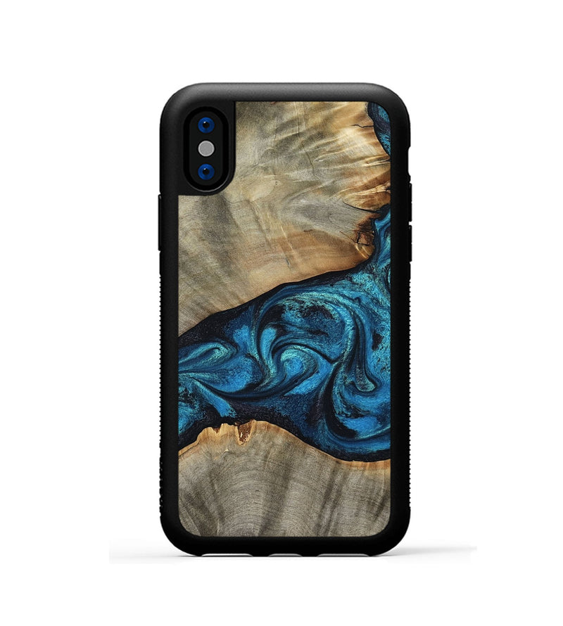 iPhone Xs Wood Phone Case - Layne (Blue, 801098)