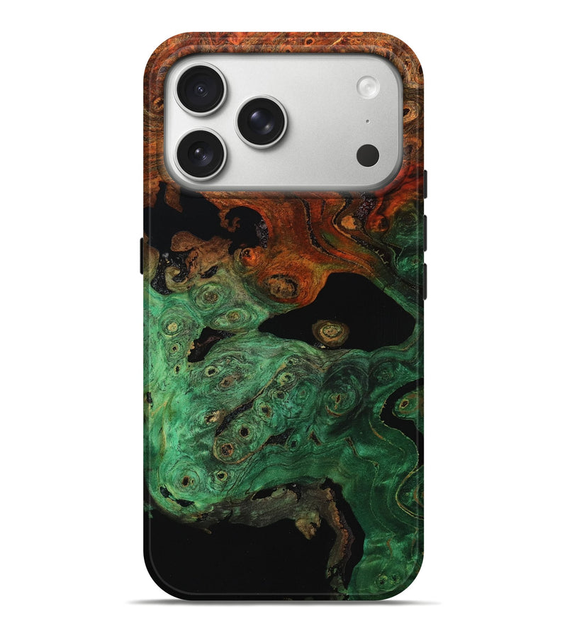 iPhone 17 Pro Max Wood Live Edge Phone Case - Karyme (Green, 801102)