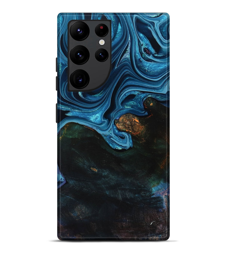 Galaxy S22 Ultra Wood Live Edge Phone Case - Aleah (Blue, 801103)