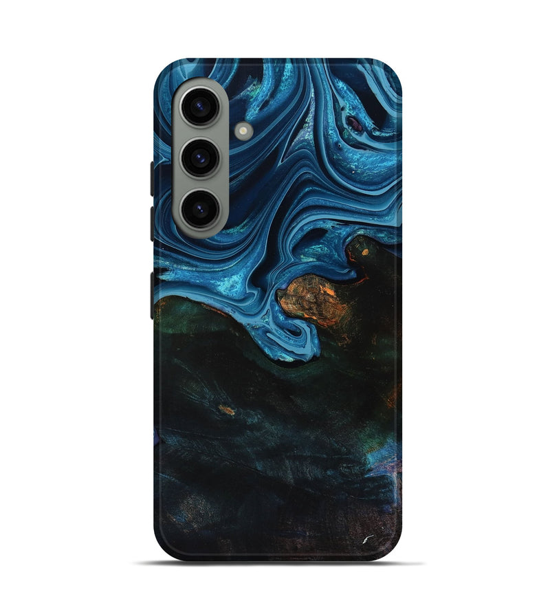 Galaxy S24 Wood Live Edge Phone Case - Aleah (Blue, 801103)