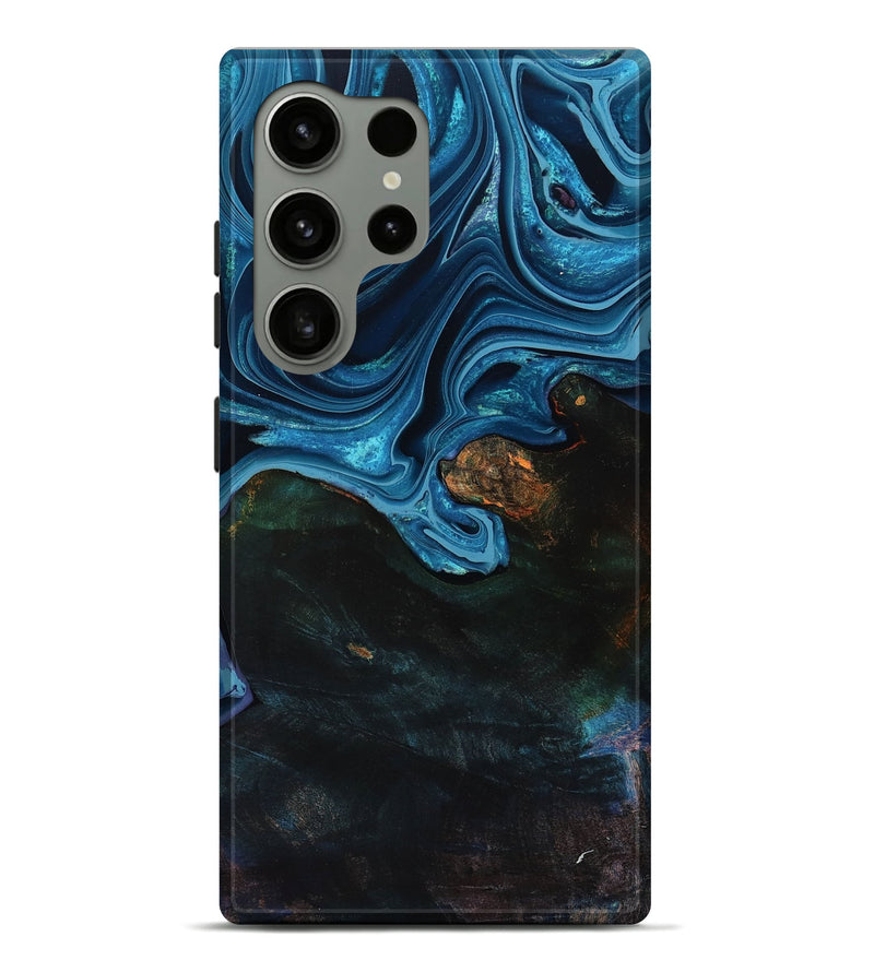 Galaxy S24 Ultra Wood Live Edge Phone Case - Aleah (Blue, 801103)