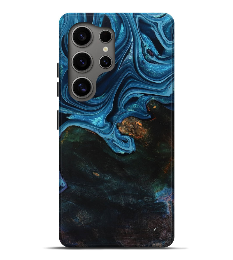 Galaxy S25 Ultra Wood Live Edge Phone Case - Aleah (Blue, 801103)