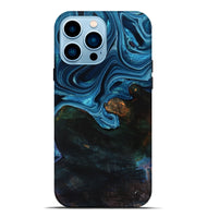 iPhone 14 Pro Max Wood Live Edge Phone Case - Aleah (Blue, 801103)