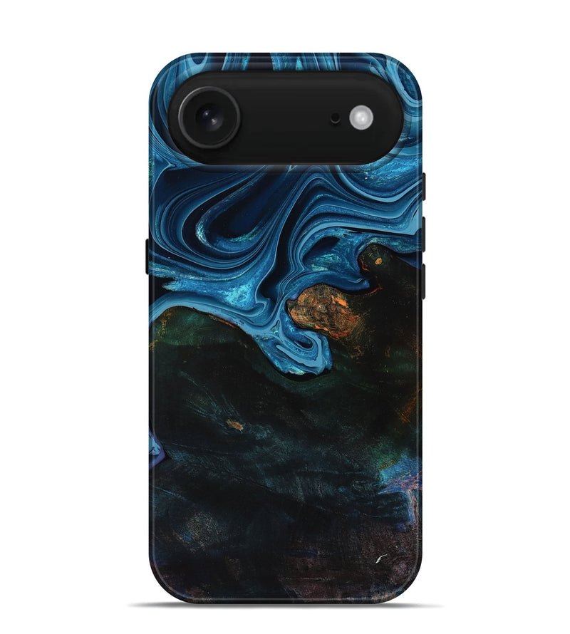 iPhone 17 Air Wood Live Edge Phone Case - Aleah (Blue, 801103)