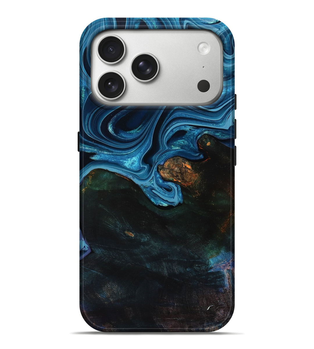 iPhone 17 Pro Max Wood Live Edge Phone Case - Aleah (Blue, 801103)