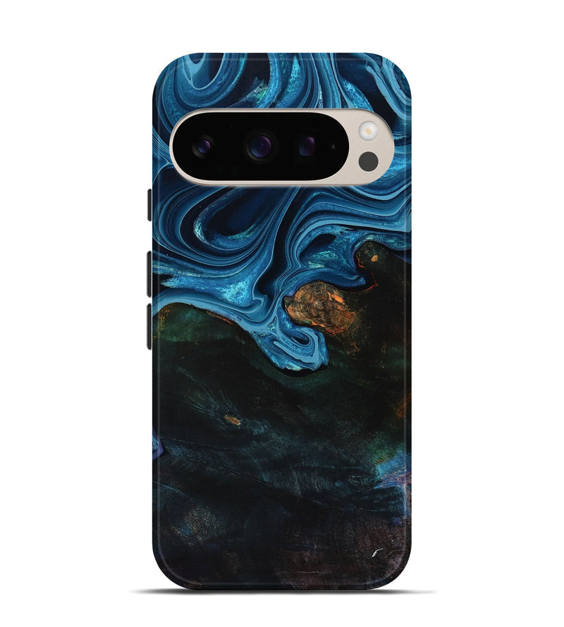 Pixel 10 Wood Live Edge Phone Case - Aleah (Blue, 801103)