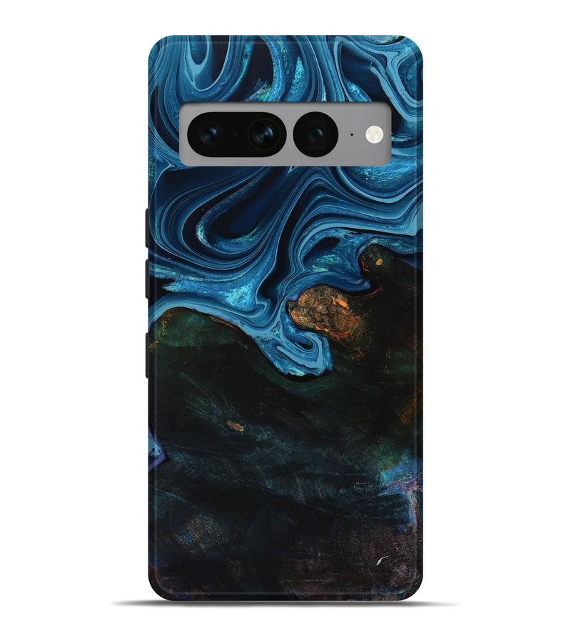 Pixel 7 Pro Wood Live Edge Phone Case - Aleah (Blue, 801103)