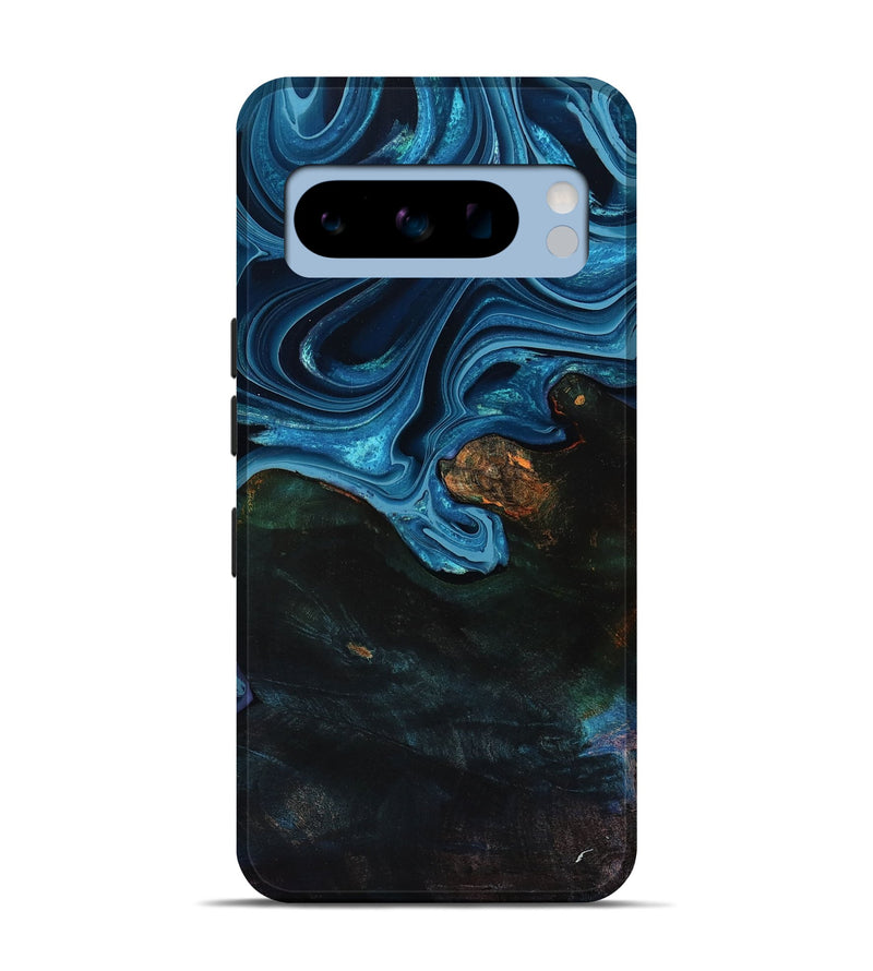 Pixel 8 Pro Wood Live Edge Phone Case - Aleah (Blue, 801103)