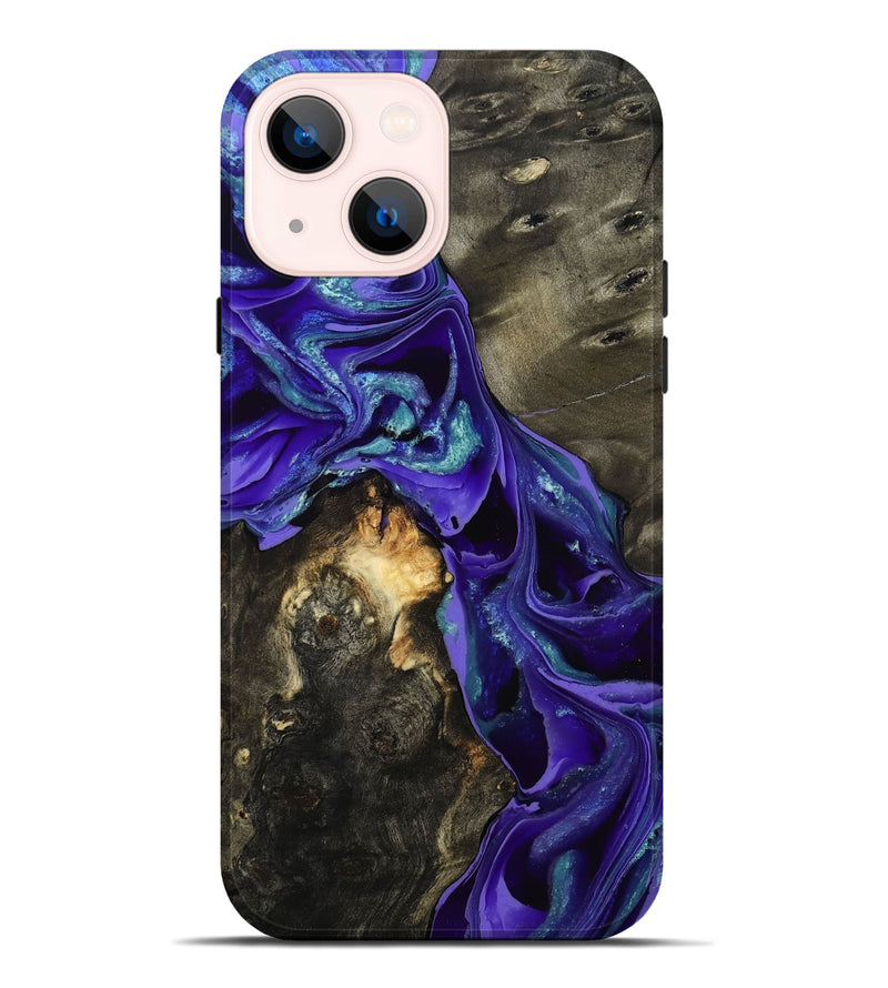 iPhone 14 Plus Wood Live Edge Phone Case - Eugenie (Purple, 801105)