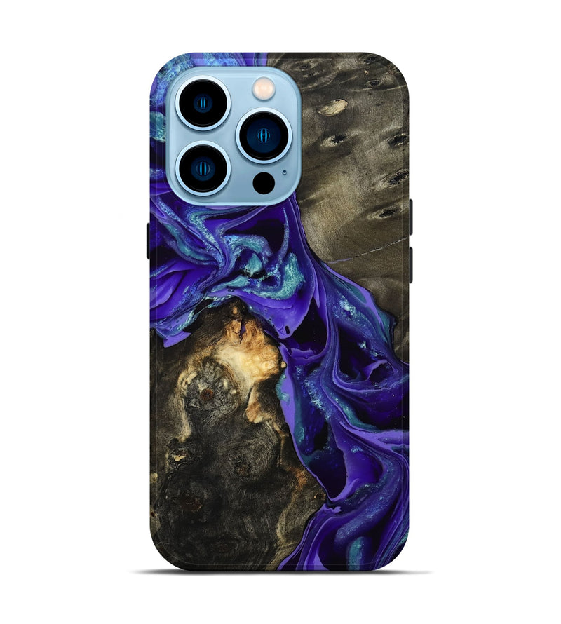 iPhone 14 Pro Wood Live Edge Phone Case - Eugenie (Purple, 801105)