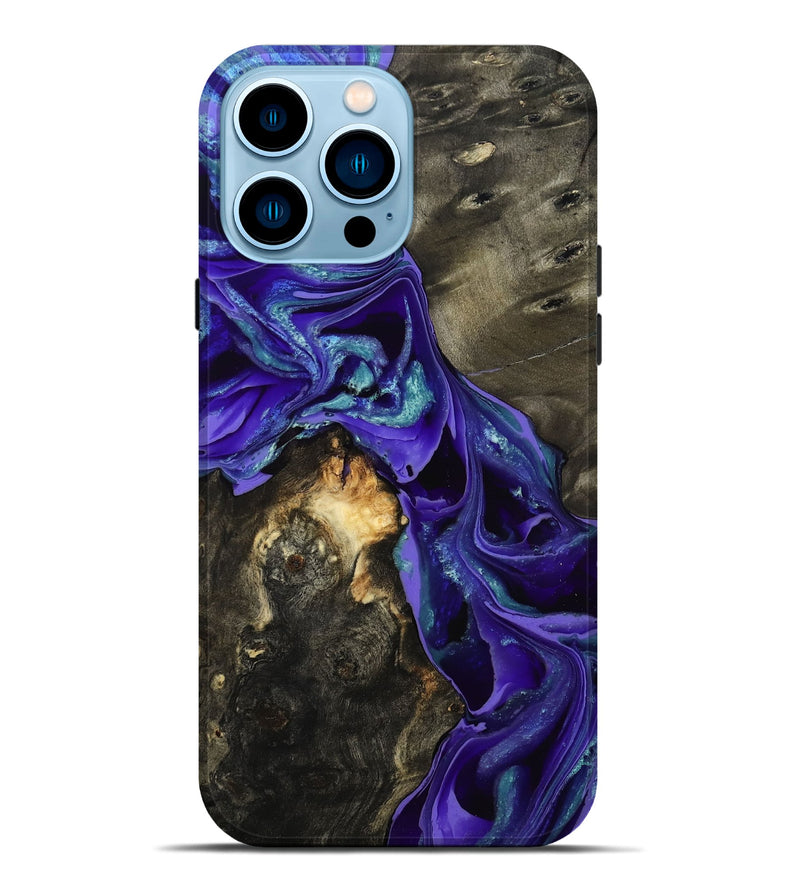 iPhone 14 Pro Max Wood Live Edge Phone Case - Eugenie (Purple, 801105)