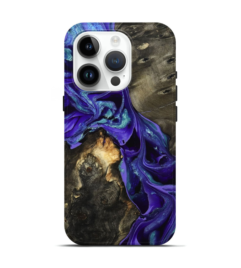 iPhone 15 Pro Wood Live Edge Phone Case - Eugenie (Purple, 801105)