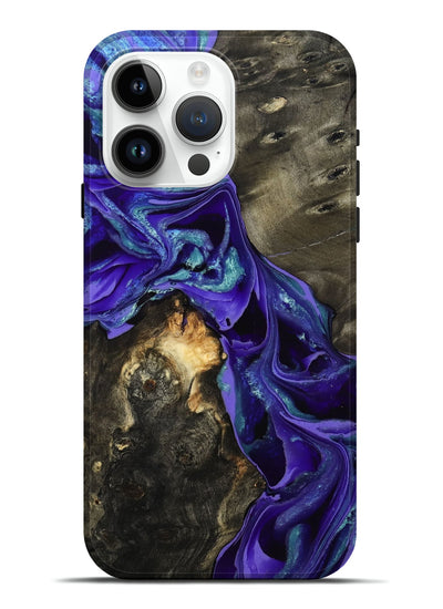iPhone 15 Pro Max Wood Live Edge Phone Case - Eugenie (Purple, 801105)