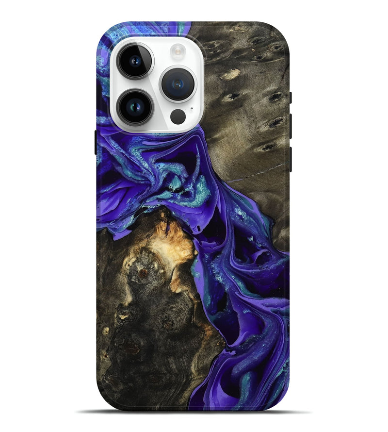 iPhone 15 Pro Max Wood Live Edge Phone Case - Eugenie (Purple, 801105)