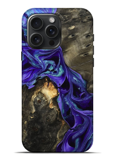 iPhone 16 Pro Max Wood Live Edge Phone Case - Eugenie (Purple, 801105)