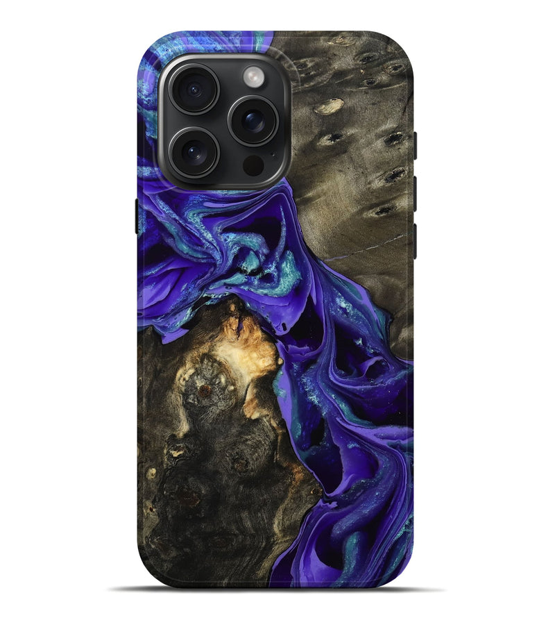 iPhone 16 Pro Max Wood Live Edge Phone Case - Eugenie (Purple, 801105)