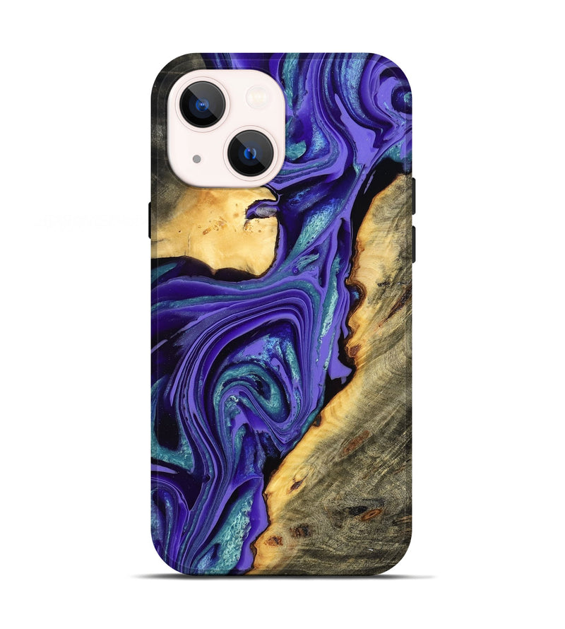 iPhone 13 Wood Live Edge Phone Case - Kayce (Purple, 801106)