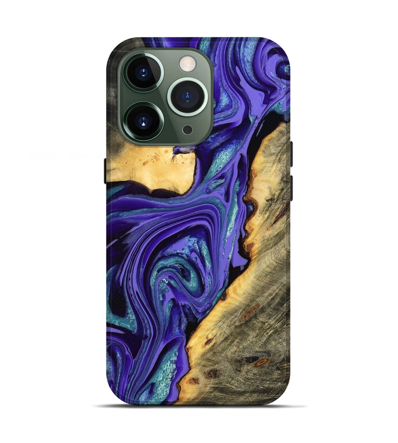 iPhone 13 Pro Wood Live Edge Phone Case - Kayce (Purple, 801106)