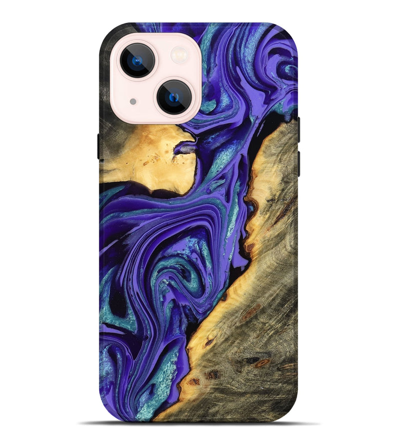 iPhone 14 Plus Wood Live Edge Phone Case - Kayce (Purple, 801106)