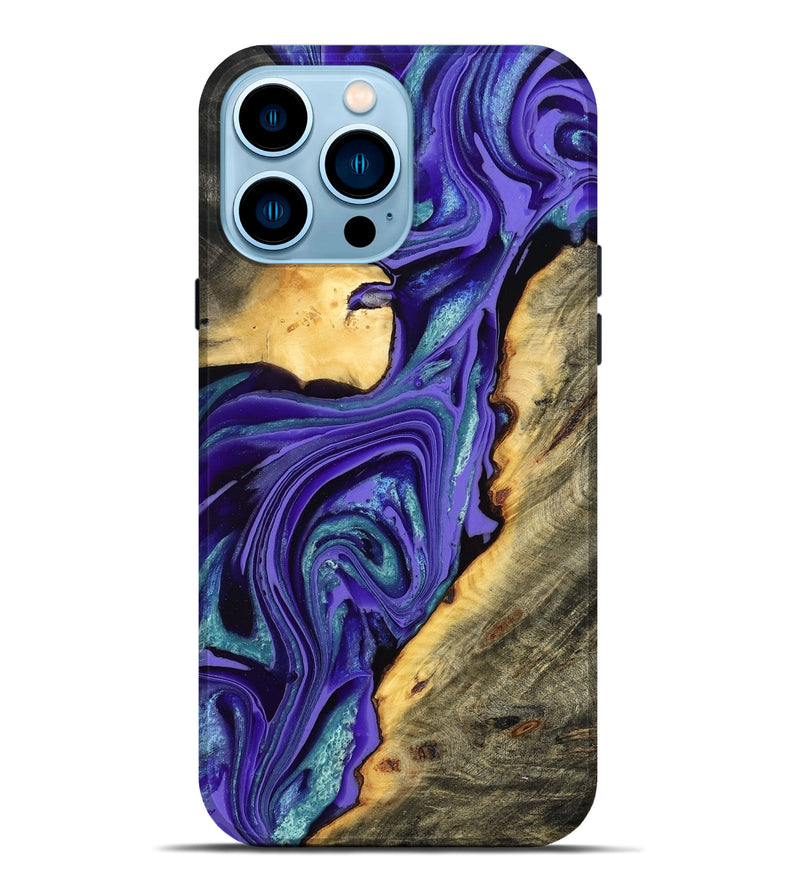 iPhone 14 Pro Max Wood Live Edge Phone Case - Kayce (Purple, 801106)