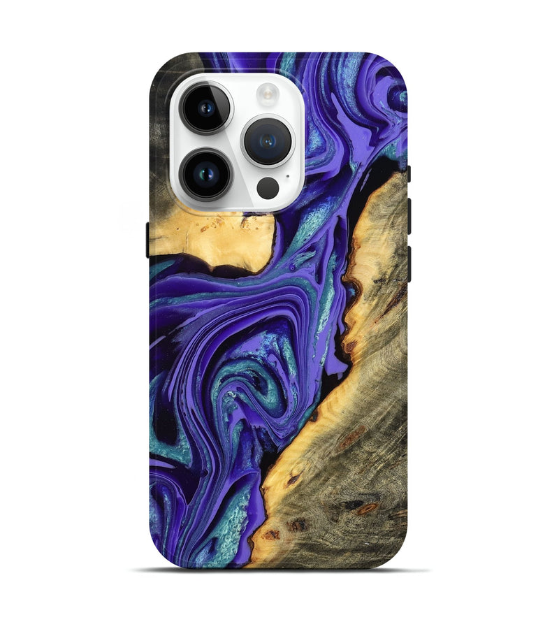 iPhone 15 Pro Wood Live Edge Phone Case - Kayce (Purple, 801106)