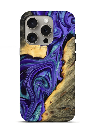 iPhone 16 Pro Wood Live Edge Phone Case - Kayce (Purple, 801106)
