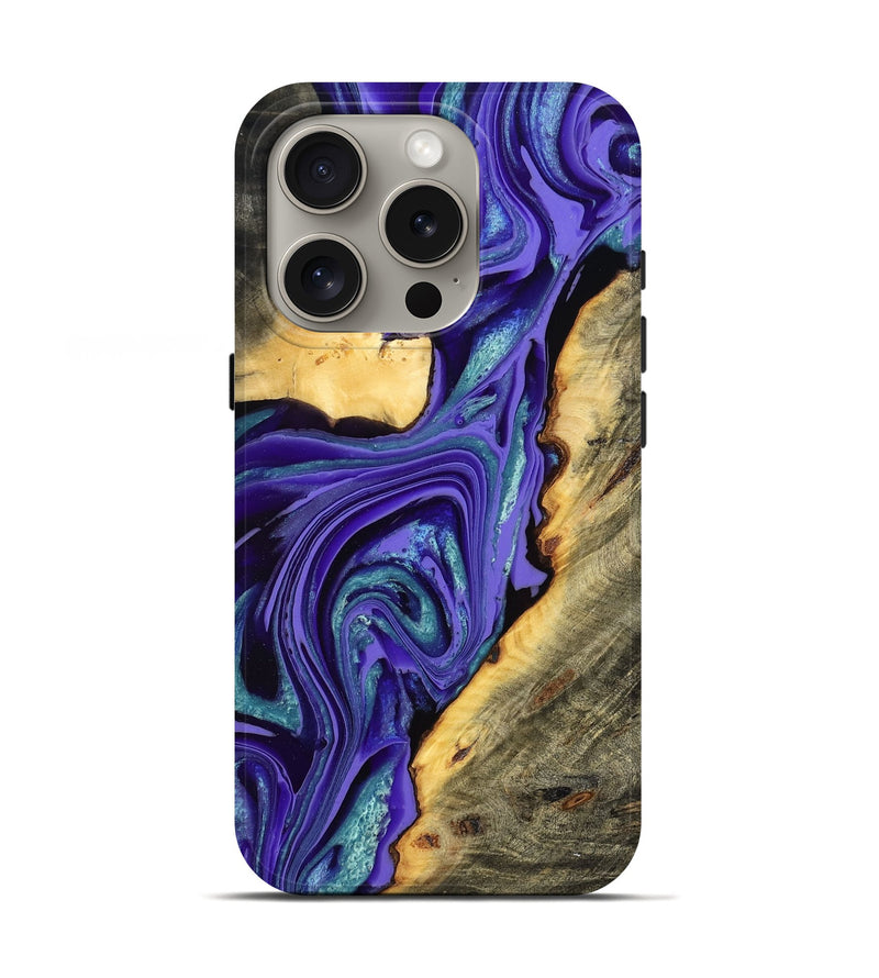 iPhone 16 Pro Wood Live Edge Phone Case - Kayce (Purple, 801106)