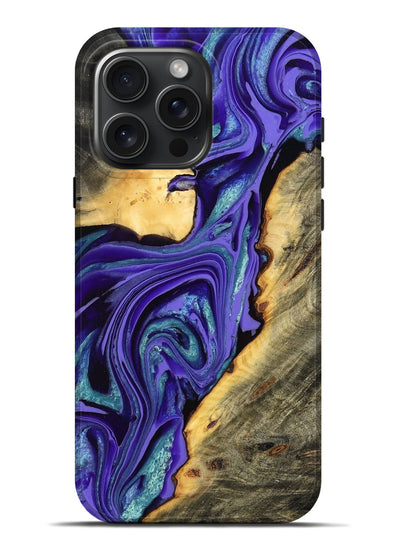 iPhone 16 Pro Max Wood Live Edge Phone Case - Kayce (Purple, 801106)