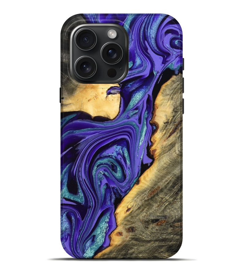 iPhone 16 Pro Max Wood Live Edge Phone Case - Kayce (Purple, 801106)