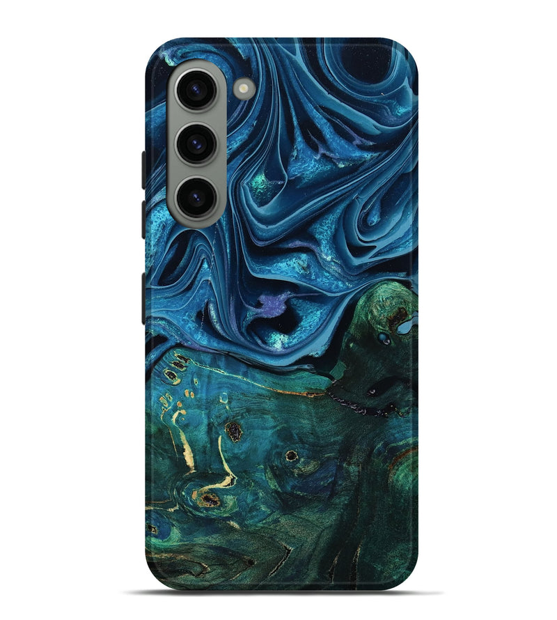 Galaxy S23 Plus Wood Live Edge Phone Case - Zane (Blue, 801108)
